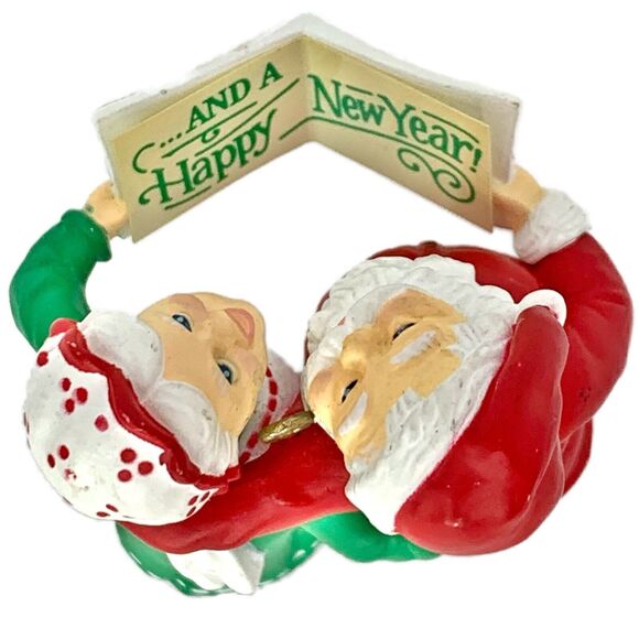 Hallmark Keepsake Ornament Christmas Tree Holiday Duet 1989 Mr & Mrs Claus w Box - Picture 4 of 11